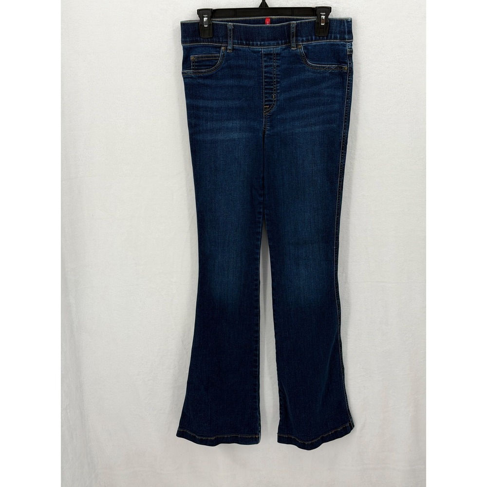 Spanx Jeans Womens Medium Dark Wash Flare Pull On Stretch Slimming Casual Staple
